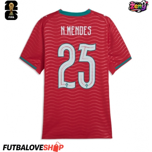 Dres Portugalsko Nuno Mendes #25 Domáci pre Ženy MS 2026 Krátky Rukáv